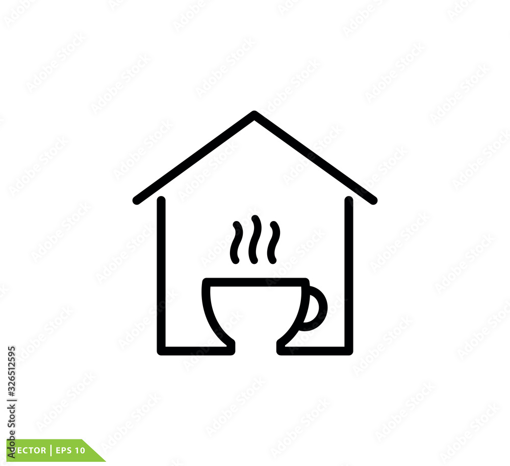 Home and coffee icon vector logo template Home and coffee icon vector logo template