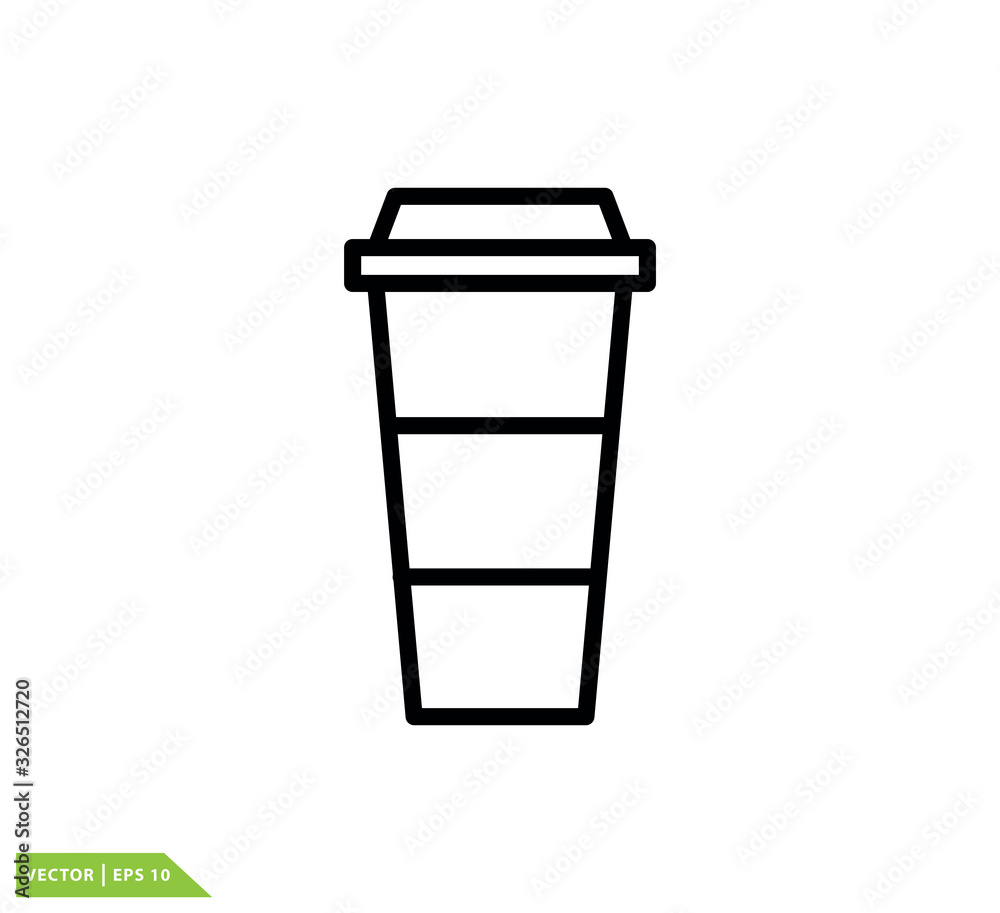 Cup coffee icon vector logo template