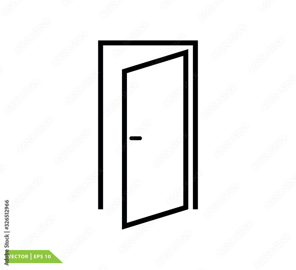 Door icon vector logo template Door icon vector logo template
