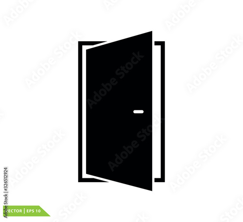 Door icon vector logo template