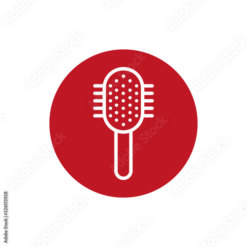 brush of barber shop block style icon