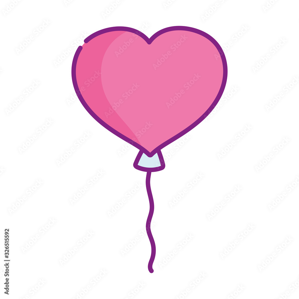 Fototapeta happy valentines day, balloon shaped heart love romantic decoration
