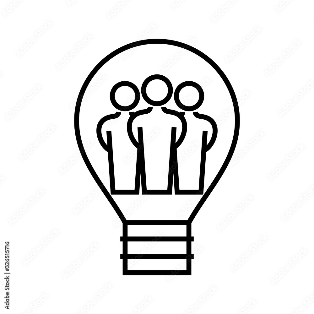 Group goal line icon, concept sign, outline vector illustration, linear symbol.