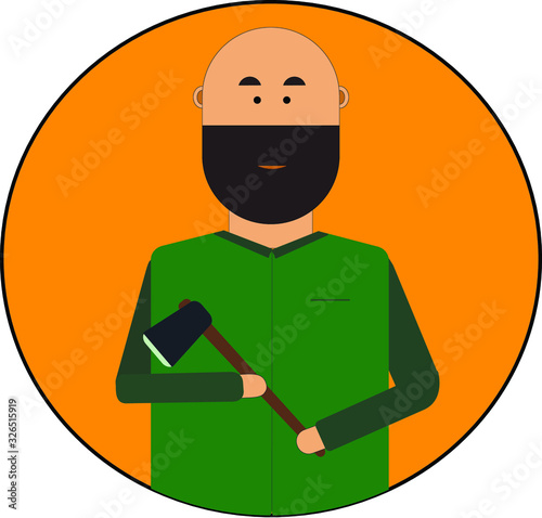Logo with lumberjack