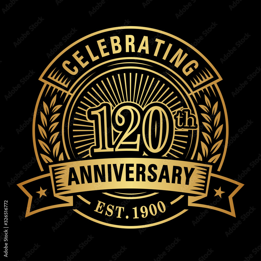 120 years of celebrations design template. 120th logo. Vector and illustrations. 120 years of celebrations design template. 120th logo. Vector and illustrations.