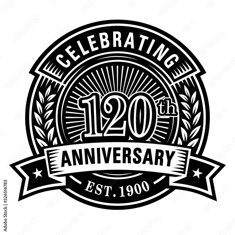 120 years of celebrations design template. 120th logo. Vector and illustrations. 120 years of celebrations design template. 120th logo. Vector and illustrations.
