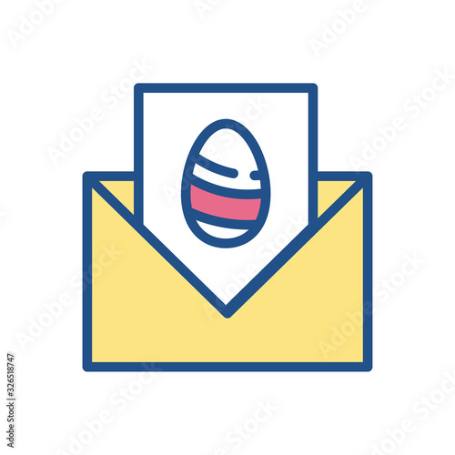 Free Download envelope with easter egg icon, colorful and line style design - GFXLoad