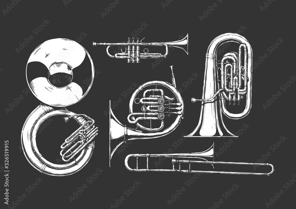 brass musical instrument Stock Vector Adobe Stock