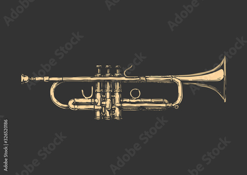 Wallpaper Mural illustration of trumpet