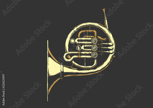 illustration of french horn