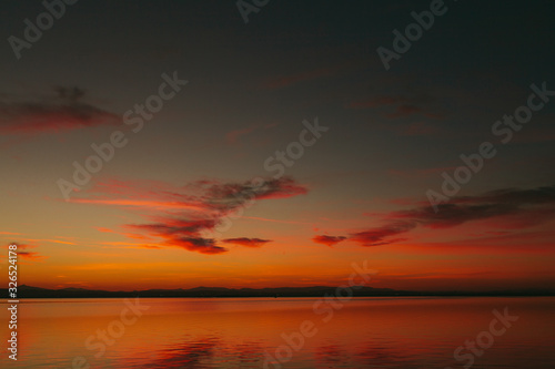 Nice sunset on the lake of the Albufera of Valencia and a summer afternoon © pedrotalens.com