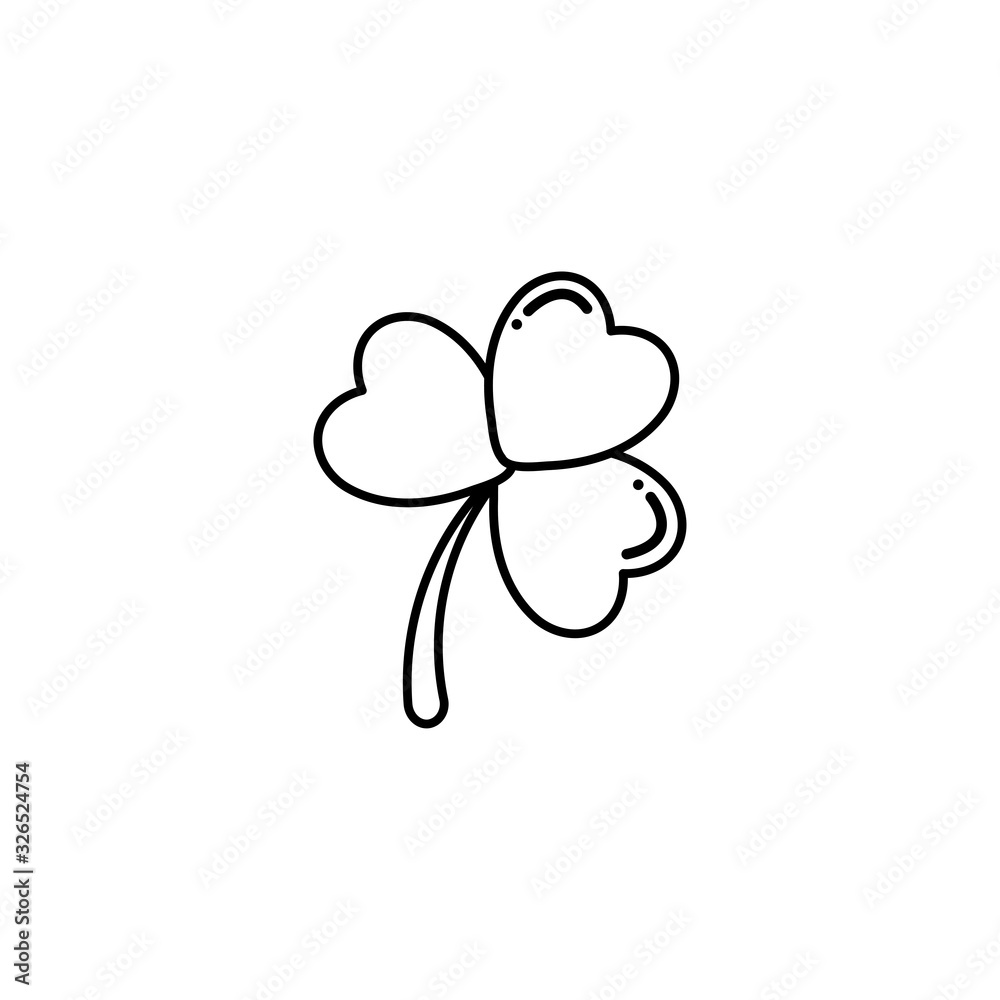 three leaf clover, flat style icon three leaf clover, flat style icon