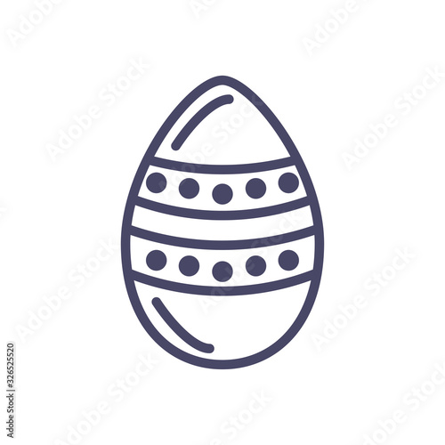 striped easter egg ,line style icon