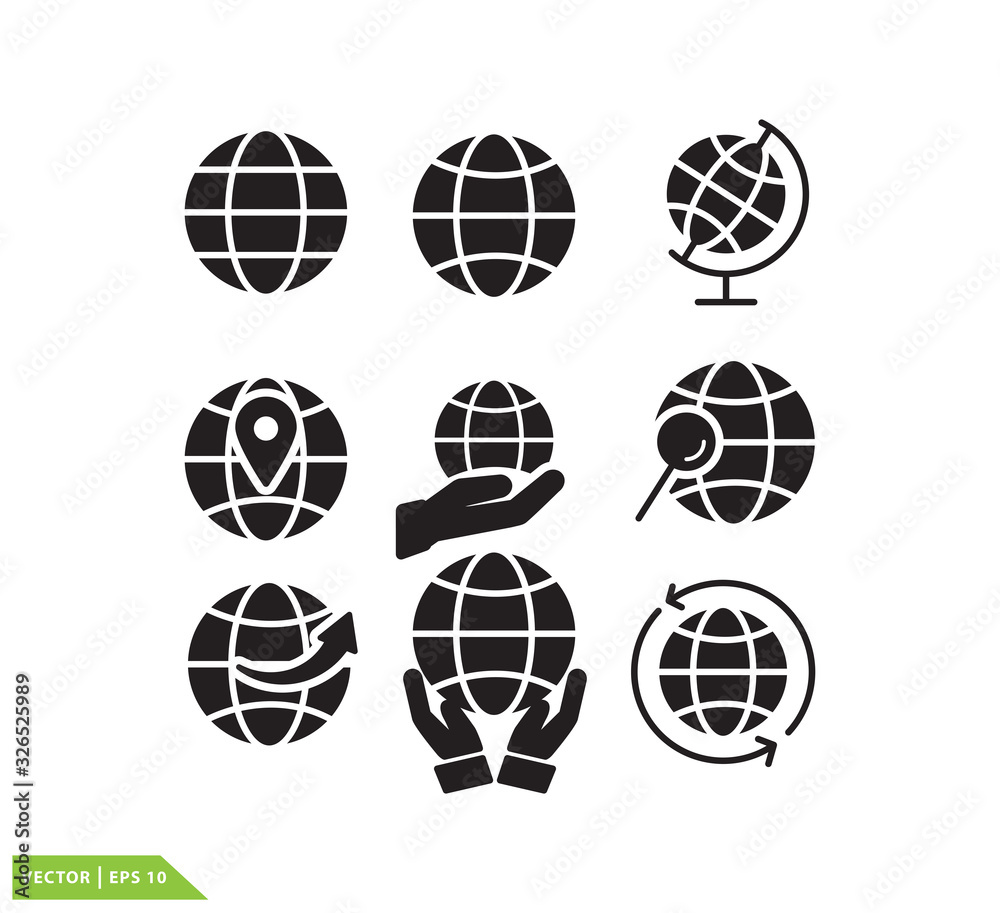 Globe icon vector logo design template Globe icon vector logo design template