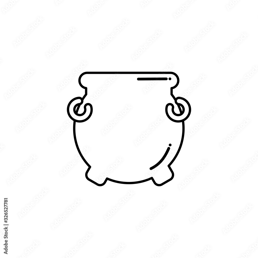 black iron cauldron, flat style icon black iron cauldron, flat style icon