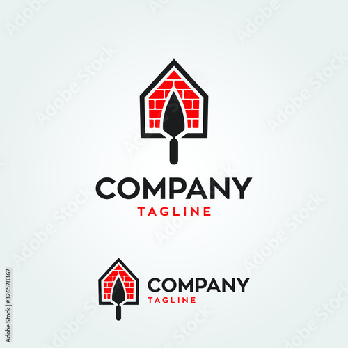 masonry house construction logo template