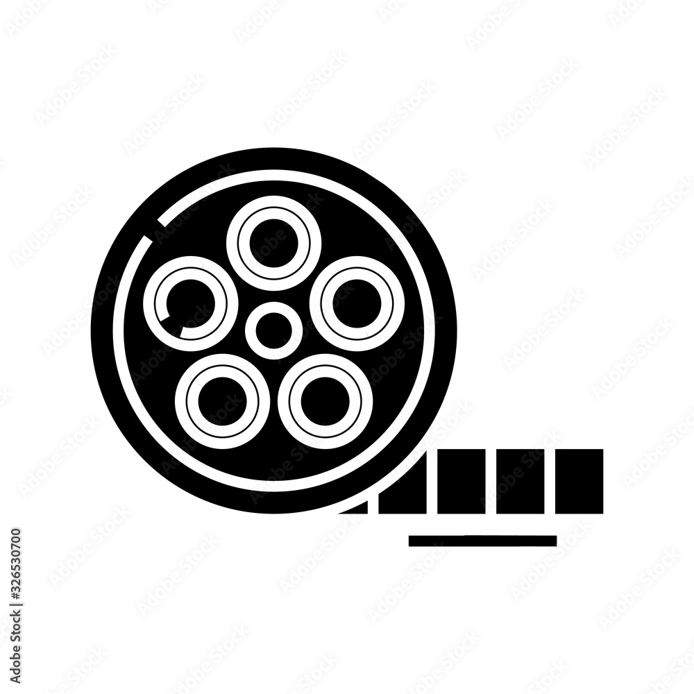 Cinema shot black icon, concept illustration, vector flat symbol, glyph sign. Cinema shot black icon, concept illustration, vector flat symbol, glyph sign.