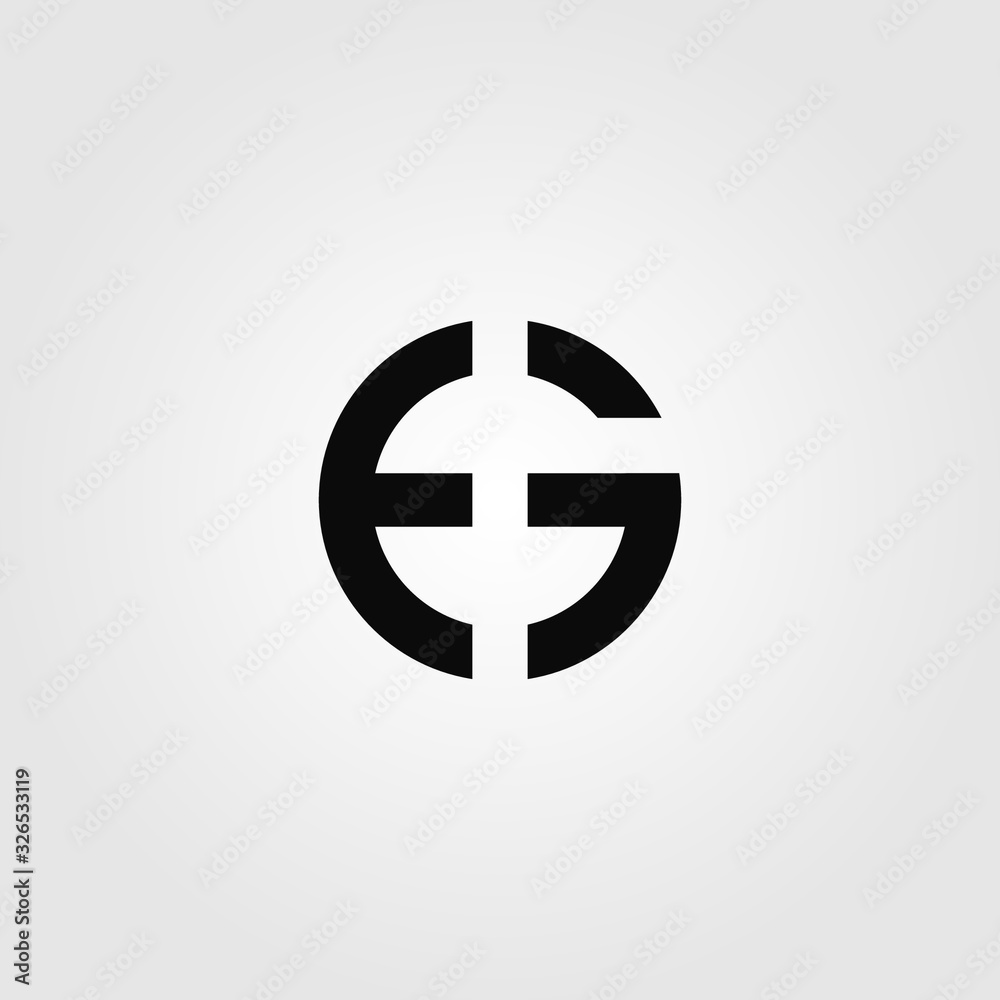 Simple EG or GE letters logo vector icon Simple EG or GE letters logo vector icon