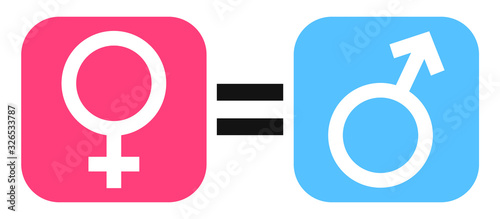 Gender equality symbol, equal rights icon design template, vector illustration