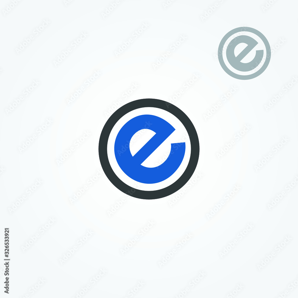 Letter E rounded logo symbol icon vector Letter E rounded logo symbol icon vector