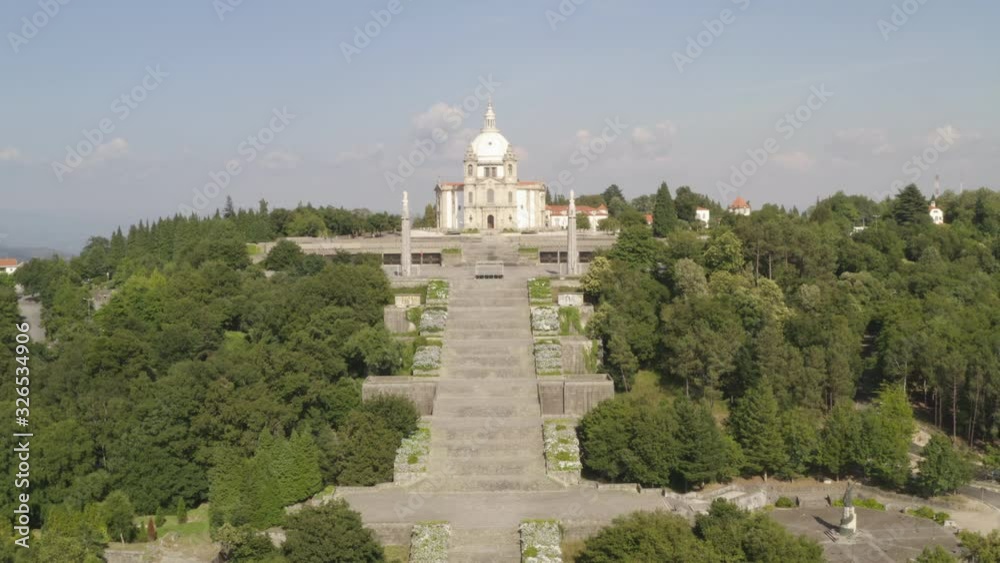 Santuario Sameiro Sanctuary drone aerial view in Braga, Portugal Santuario Sameiro Sanctuary drone aerial view in Braga, Portugal