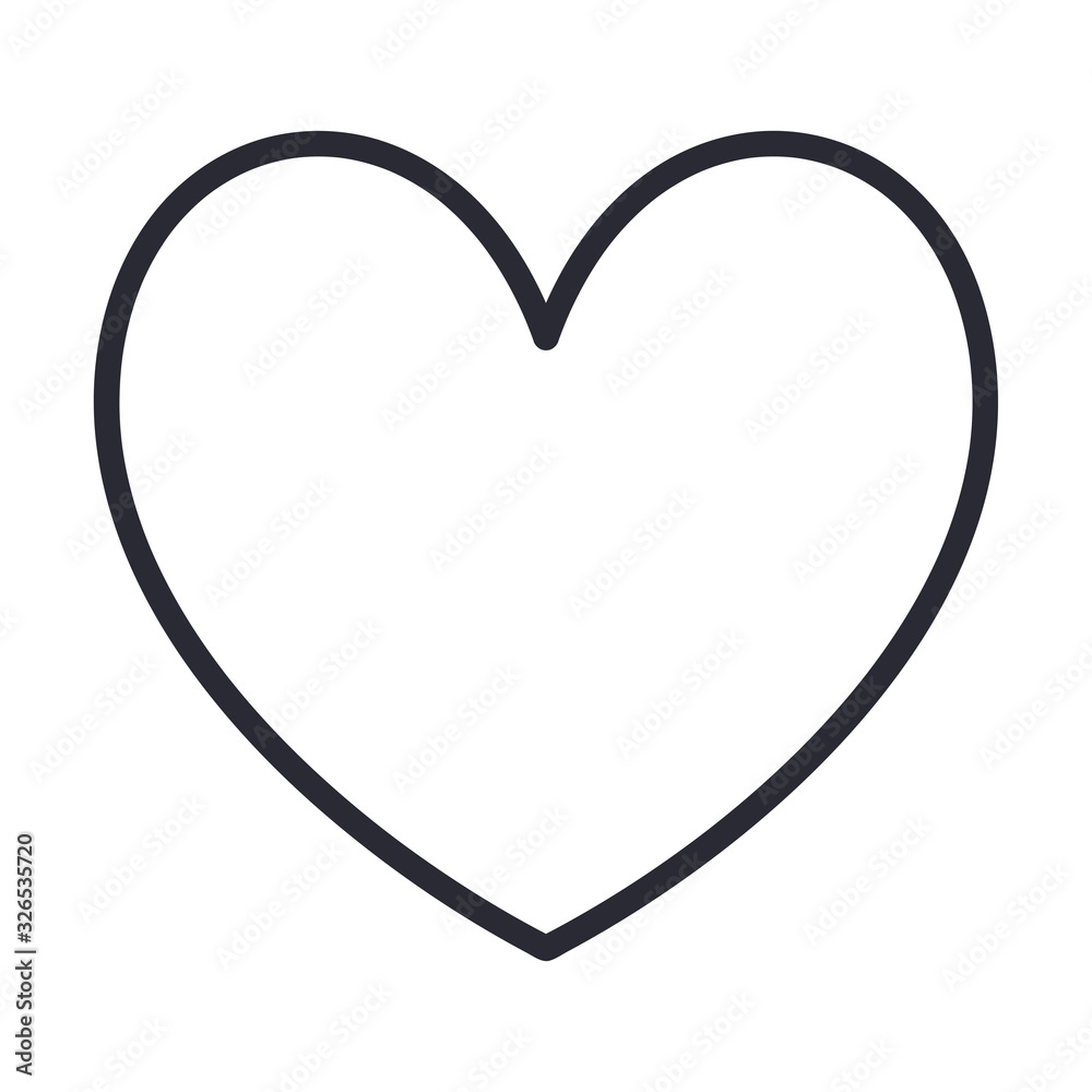 heart shape icon, line style heart shape icon, line style