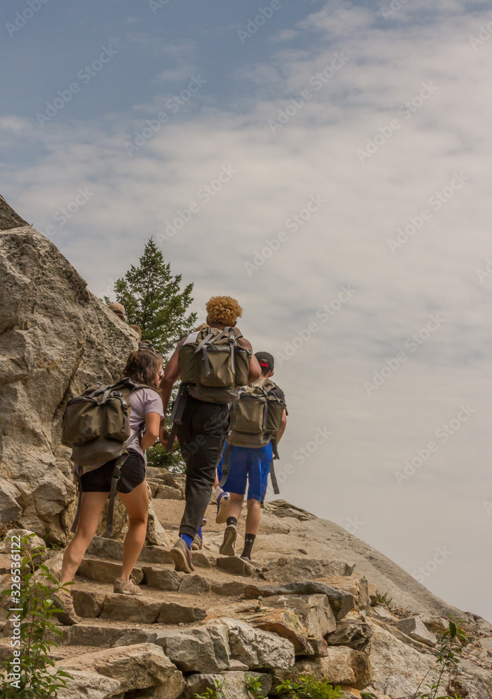 Youth hike up to Inspiration Point in Grand Teton National Park.