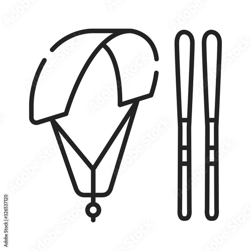 Snowciting black line icon. Outdoor winter sport. Pictogram for web page, mobile app, promo. UI UX GUI design element. Editable stroke.
