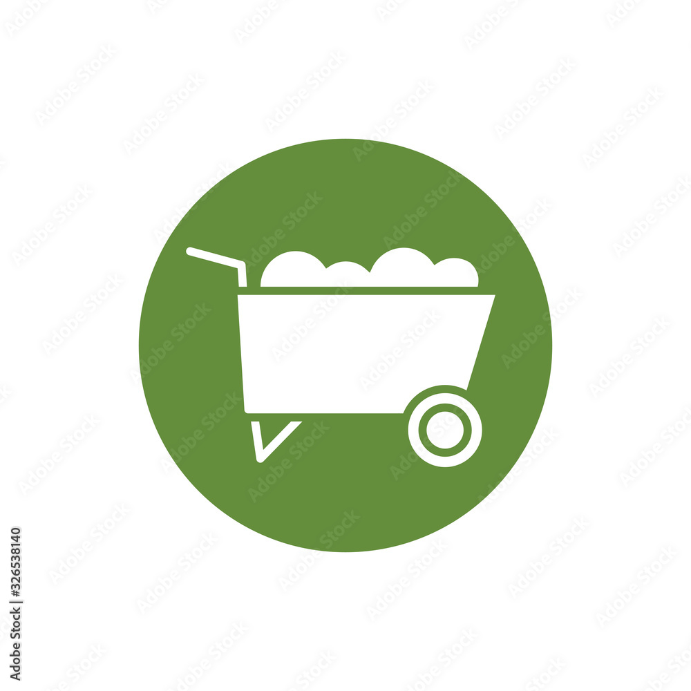 wheel barrow tool block style icon wheel barrow tool block style icon