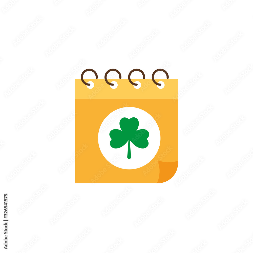calendar reminder st patrick day, flat style icon calendar reminder st patrick day, flat style icon