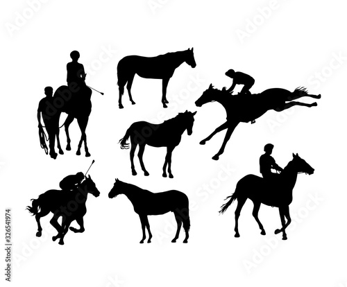 Equestrian Sports Silhouettes, art vector design