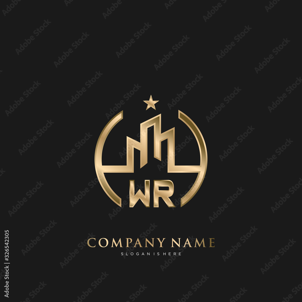 Initial Letter WR Real Estate Luxury house Logo Vector for Business ...