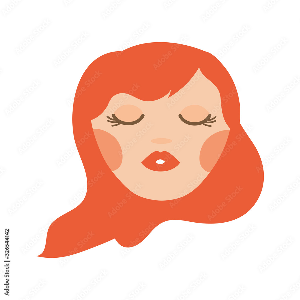 young woman with red hair avatar character young woman with red hair avatar character