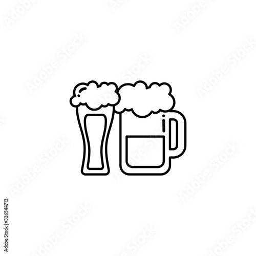 mug of beer, flat style icon