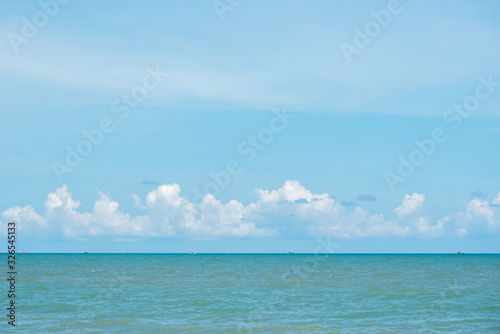 blue sky with beach sea background