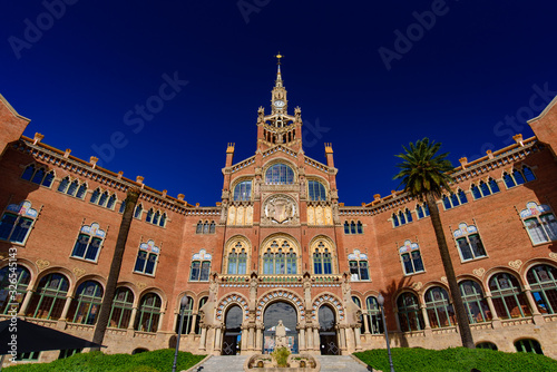 Hospital of the Holy Cross and Saint Paul (Hospital de la Santa Creu i Sant Pau) by Domènech, a UNESCO World Heritage Site in Barcelona, Spain