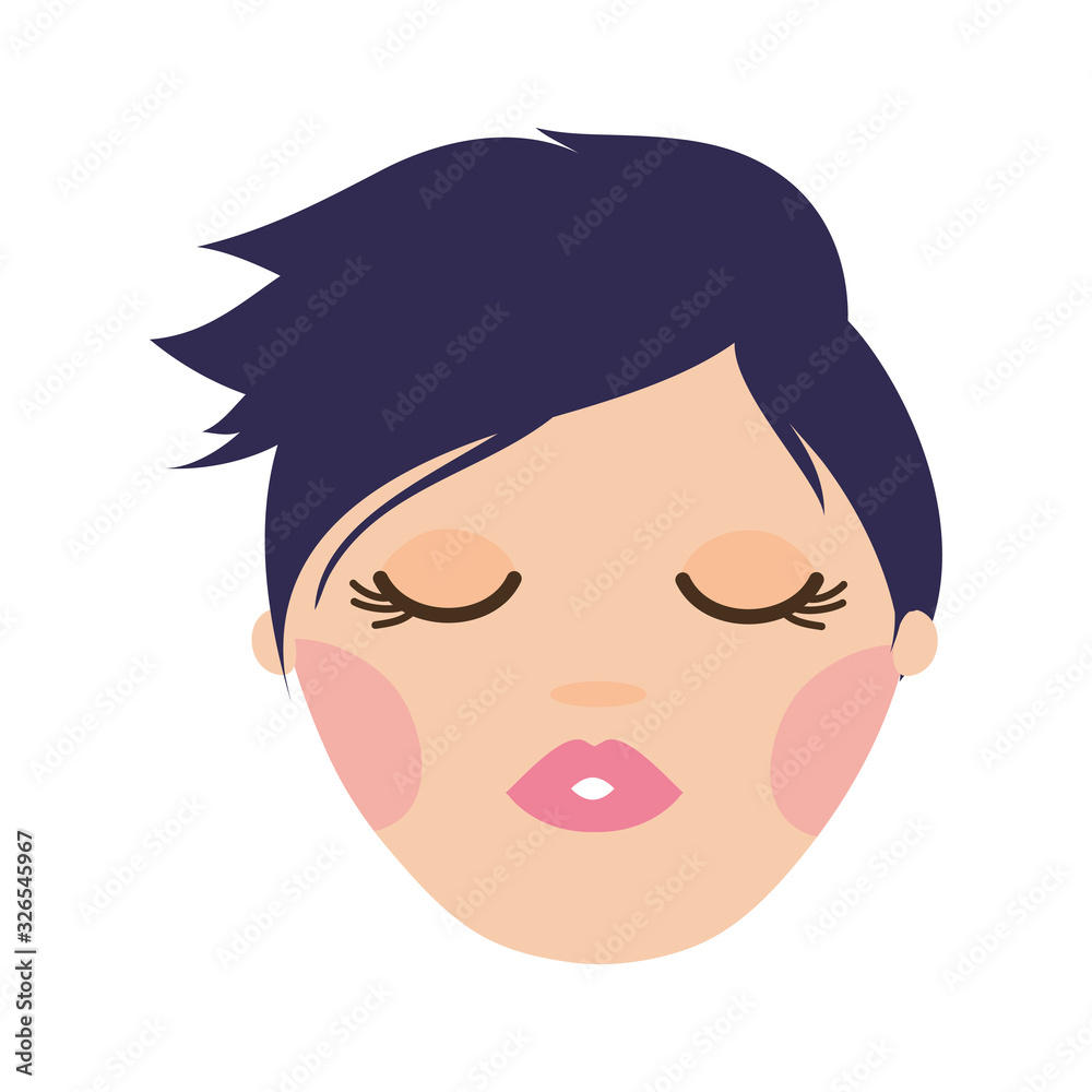 young woman with purple hair avatar character young woman with purple hair avatar character