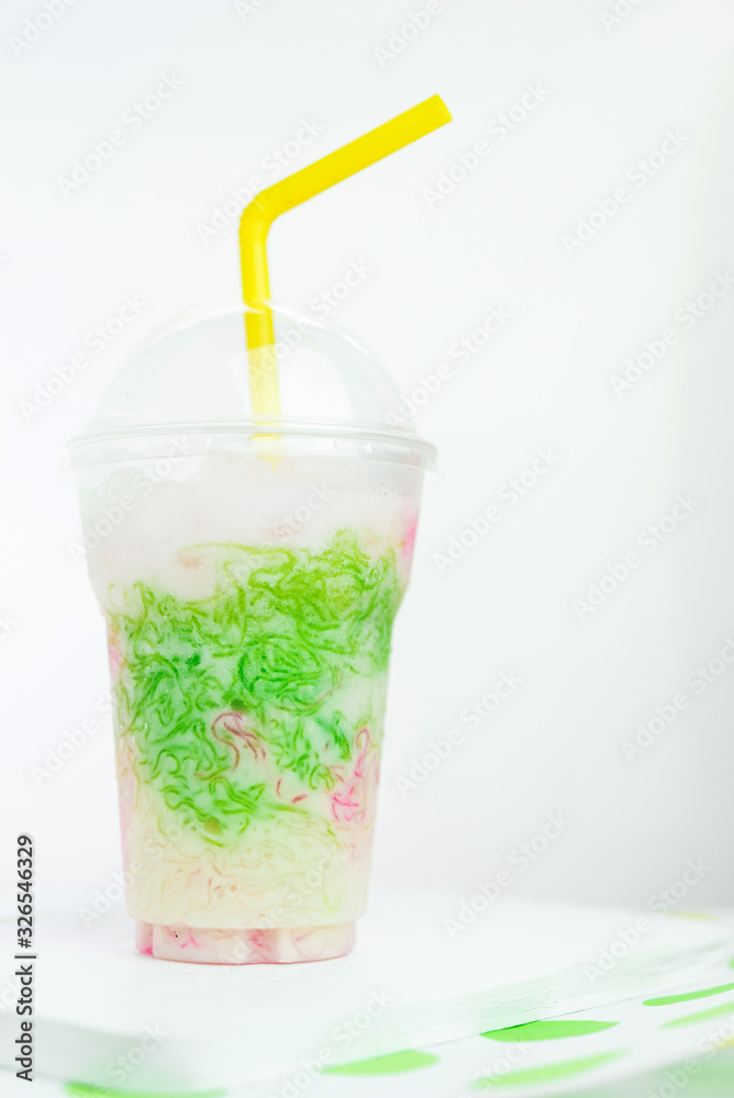 Thai dessert : Ruam-mit is assortimen, mix fruits, truffle or water chestnut, boiled corn, Jackfruit in coconut milk syrup served with ice Thai dessert : Ruam-mit is assortimen, mix fruits, truffle or water chestnut, boiled corn, Jackfruit in coconut milk syrup served with ice