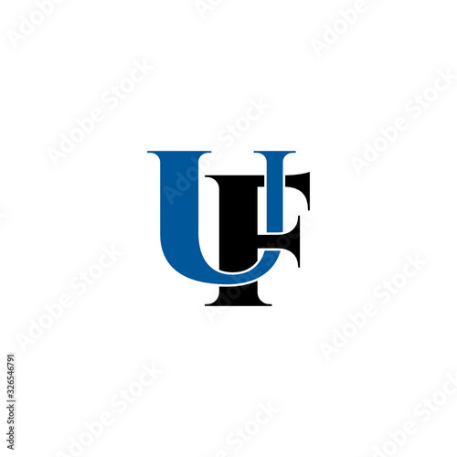 Letter UF simple logo vector
