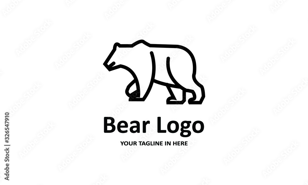 Obraz premium The flat bear logo concept is perfect for business, technology, contractor and housing symbols, health,sport, restaurants, education
