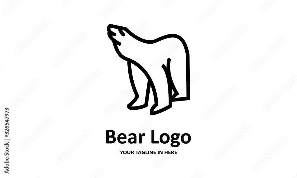 The flat bear logo concept is perfect for business, technology, contractor and housing symbols, health,sport, restaurants, education The flat bear logo concept is perfect for business, technology, contractor and housing symbols, health,sport, restaurants, education