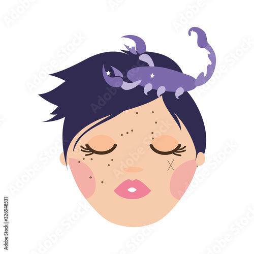 beautiful woman with scorpio zodiac sign