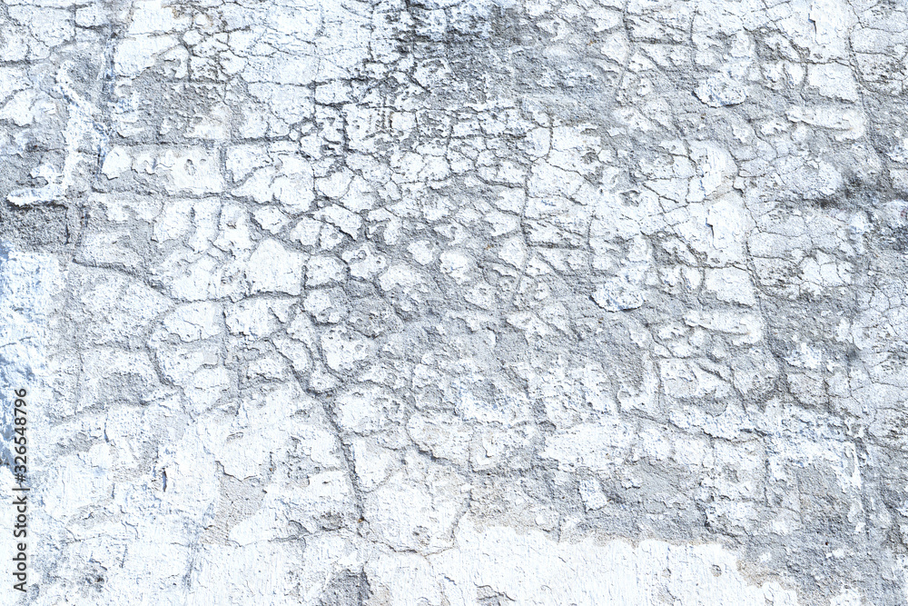 white grunge  cracked cement wall texture abstract background