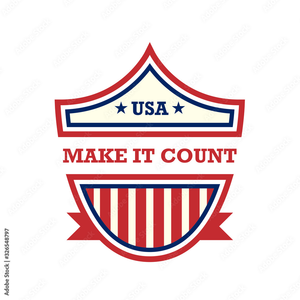 United States of America Presidential Election Button Design, badges and vote labels.