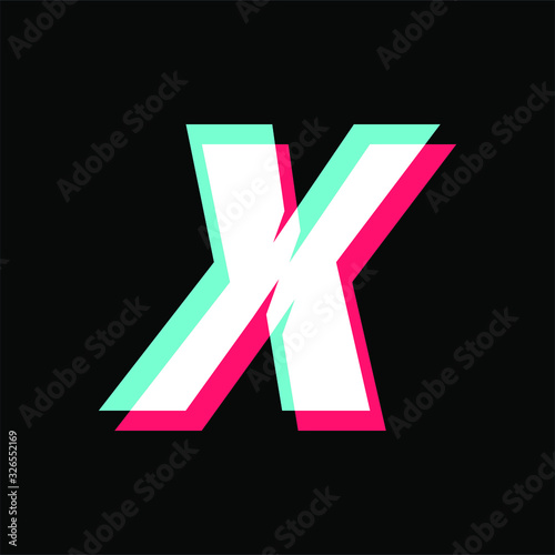 letter with 3d glitched effects. tiktok style letter
