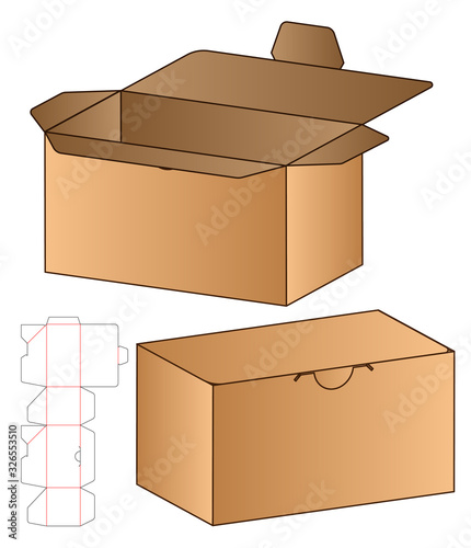 Box packaging die cut template design. 3d mock-up