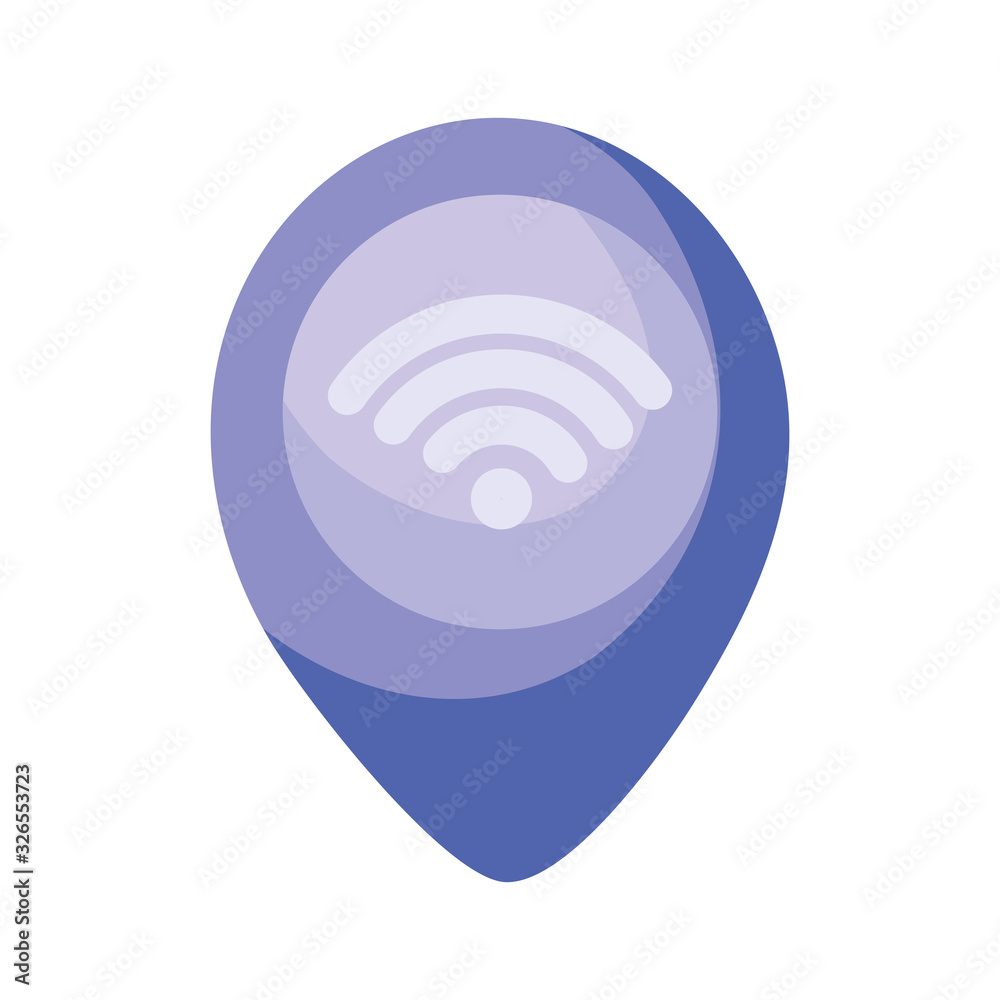 location pin with wireless icon, colorful design location pin with wireless icon, colorful design