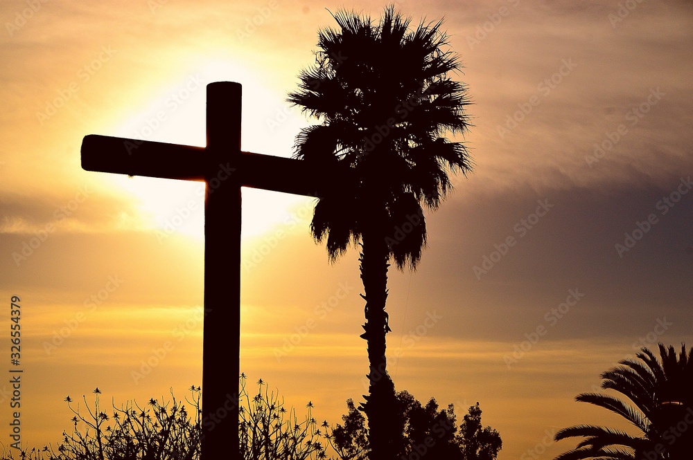 custom made wallpaper toronto digitalsilhouette of cross at sunset