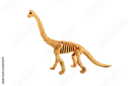 plastic toy bone of brachiosaurus isolate on white background with clipping paths © sarayutoat