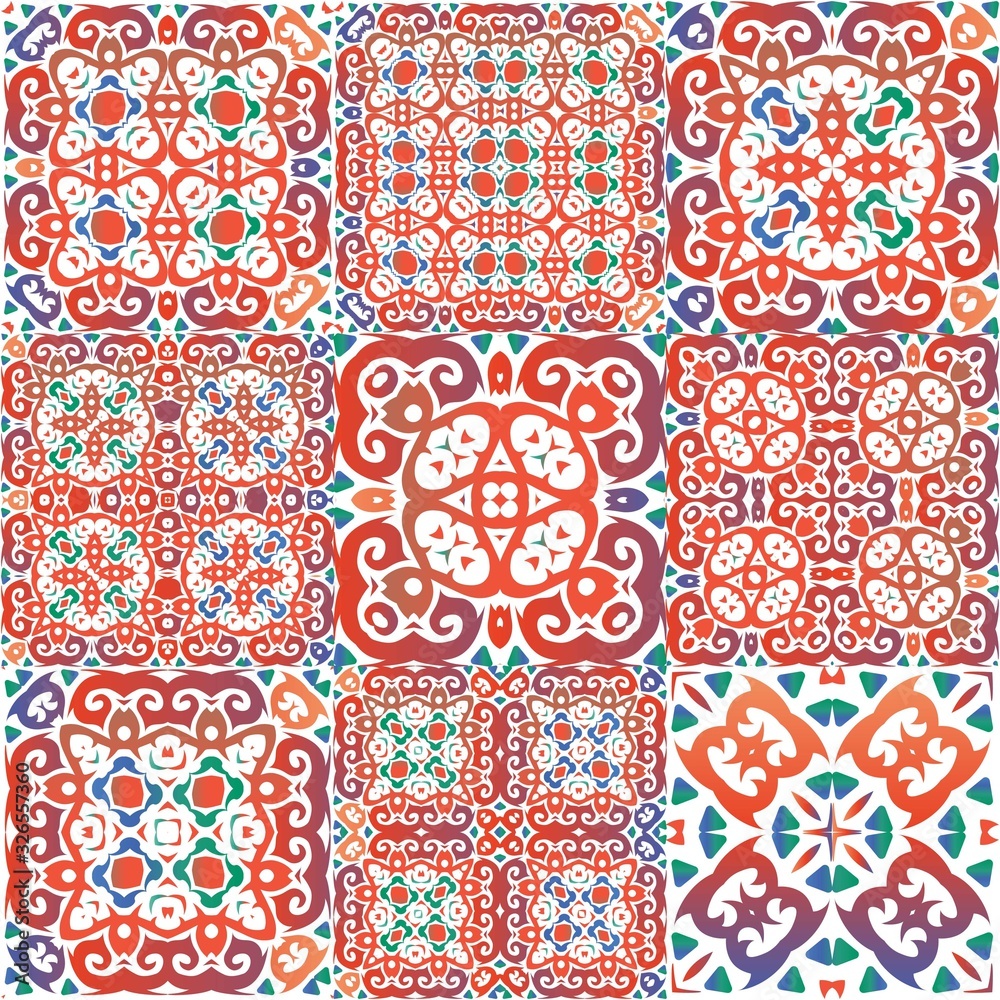 National ornamental patterns in the ceramic tiles. National ornamental patterns in the ceramic tiles.